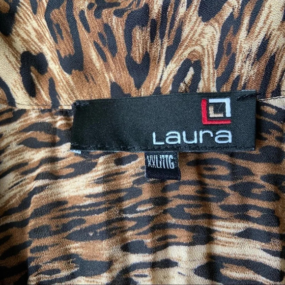 Laura Leopard Print Raffle  Blouse - Picture 5 of 16